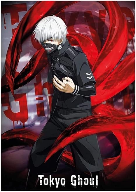 Amazon Suuyar 東京喰種トーキョーグール金木研アニメマキシマンガポスターとプリントウォールアートプリントキャンバスにリビングルームホームベッドルーム 24x32インチx1フレームレス アートフレーム ポスター オンライン通販