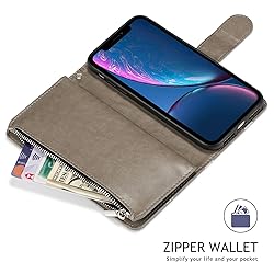UEEBAI Wallet Case for iPhone XR, Premium Vintage
