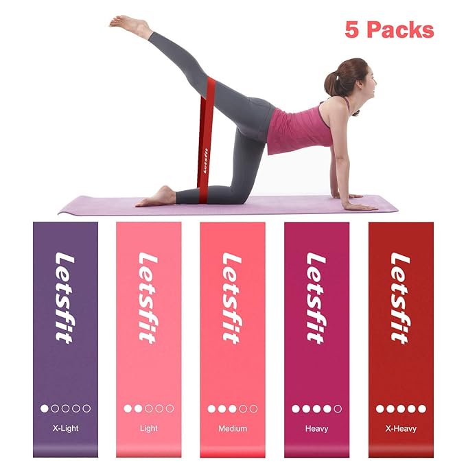 Letsfit Resistance Loop Bands, Resistance Exercise Bands for Home Fitness, Crossfit, Stretching, Strength Training, Physical Therapy, Natural Latex Workout Bands, Pilates Flexbands, 12" x 2" best resistance bands Letsfit Resistance Loop Bands, Resistance Exercise Bands for Home Fitness, Crossfit, Stretching, Strength Training, Physical Therapy, Natural Latex Workout Bands, Pilates Flexbands, 12" x 2" best resistance bands