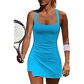 Yanekop Womens Tennis Dress with Built in Shorts Golf Dress Athletic Outfits Yoga Active Workout Dresses