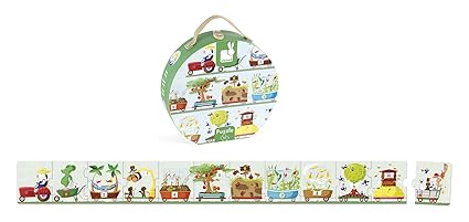Janod Hat Box Giant Numbers Tractor Puzzle (12 Piece)