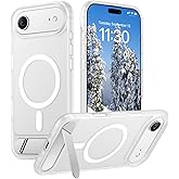Temdan Designed for iPhone Air Case, [Built-in Invisible Kickstand][Compatible with MagSafe][Military Grade Shockproof] Slim Translucent Matte Phone Case 6.5 inch (Clear Matte)