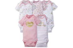 Gerber Unisex Baby 5-Pack Short-Sleeve Onesies