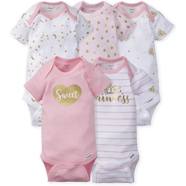 Lot De Bodysuits Gerber Pour Fille 3-9 Mois - Motif éléphants Et Fleurs