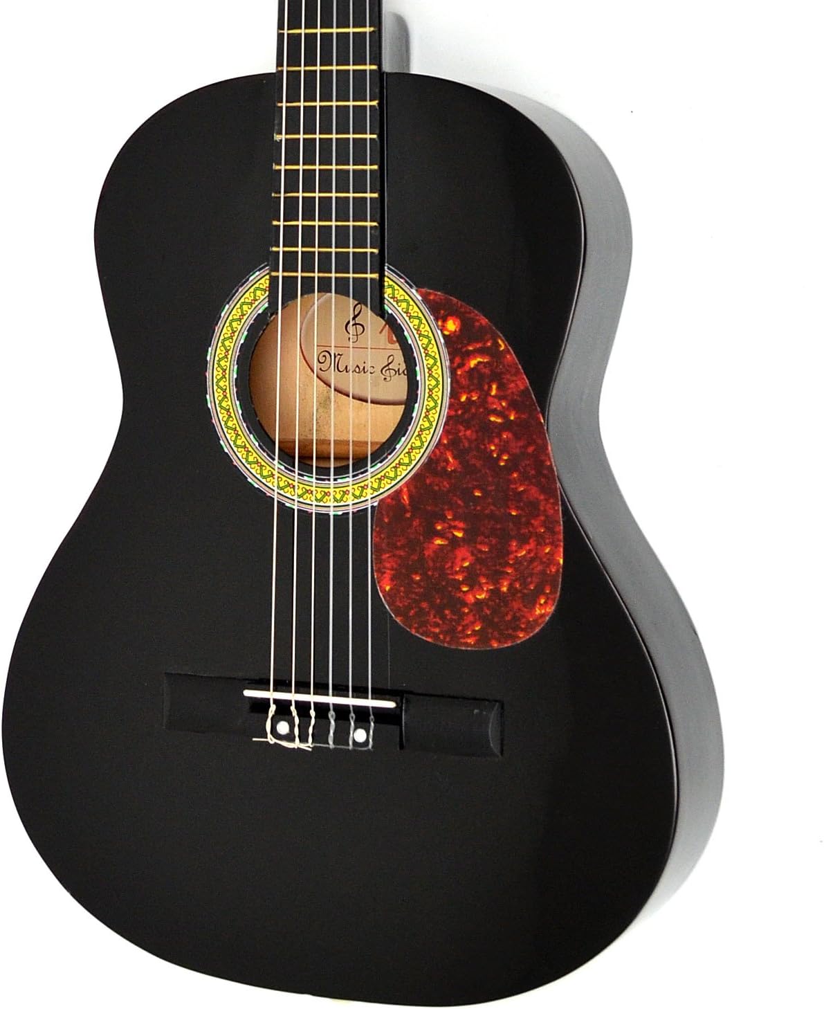 Akustik Gitarre Konzert Klassikgitarre in Schwarz +Design Pickguard
