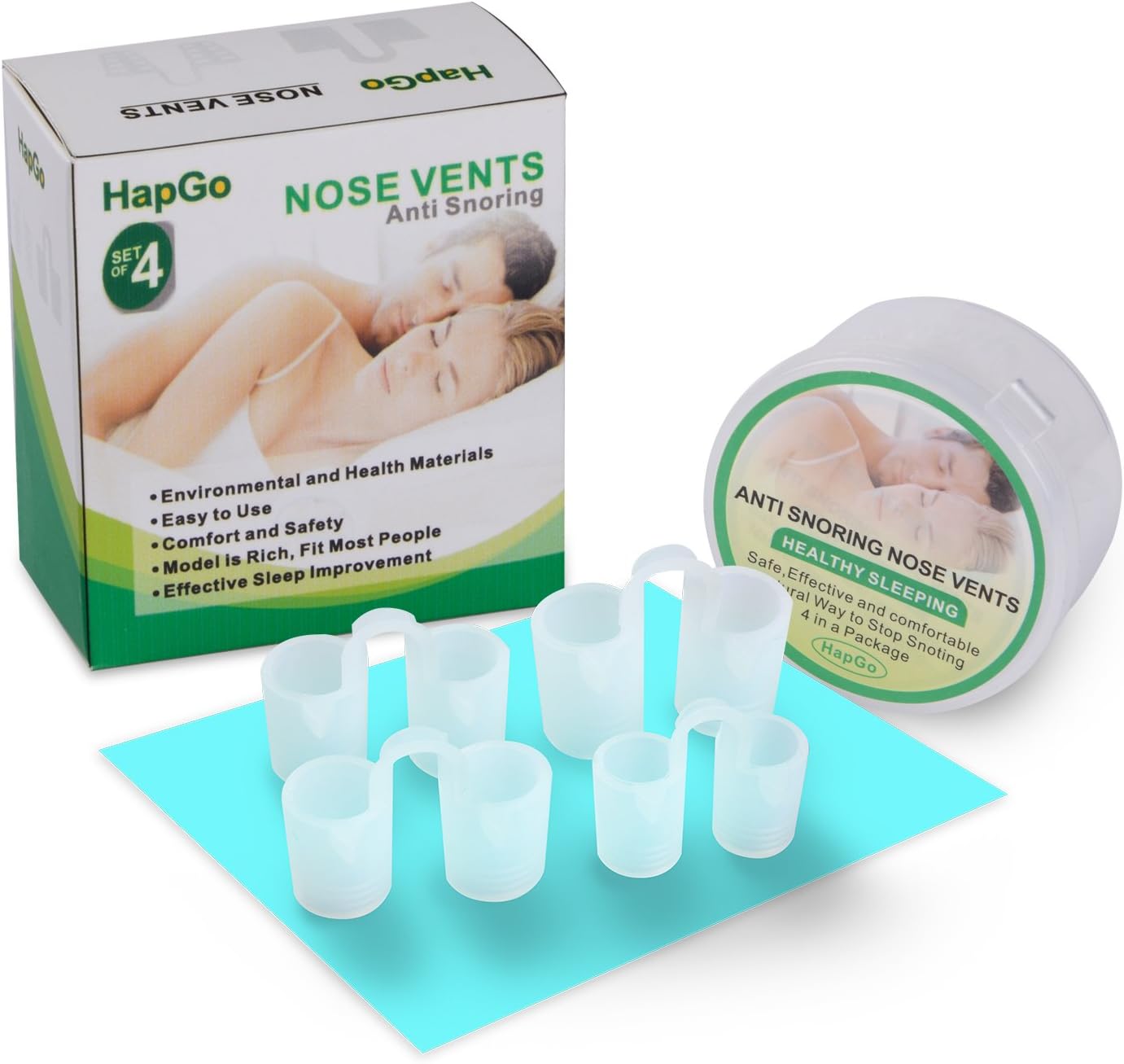 Anti Snoring Nose Vents Healthy Sleeping 4 Pack (Non-Hollowed-Out)