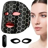 Yoicee 7 Color LED &amp; Infrared Light Therapy Mask for Face, Photon Beauty Mask with Soft Flexible Silicone, Rechargeable Facial Skin Care Device with Auto Timer for Professional Home Spa