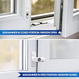 XFORT 2 Pack uPVC Door Window Jammer Locks French Doors Security White Brown view 4