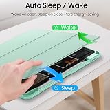 FINTIE Hybrid Case for iPad Air 11 M4/M3/M2 Green with Pencil Holder & Stand view 8