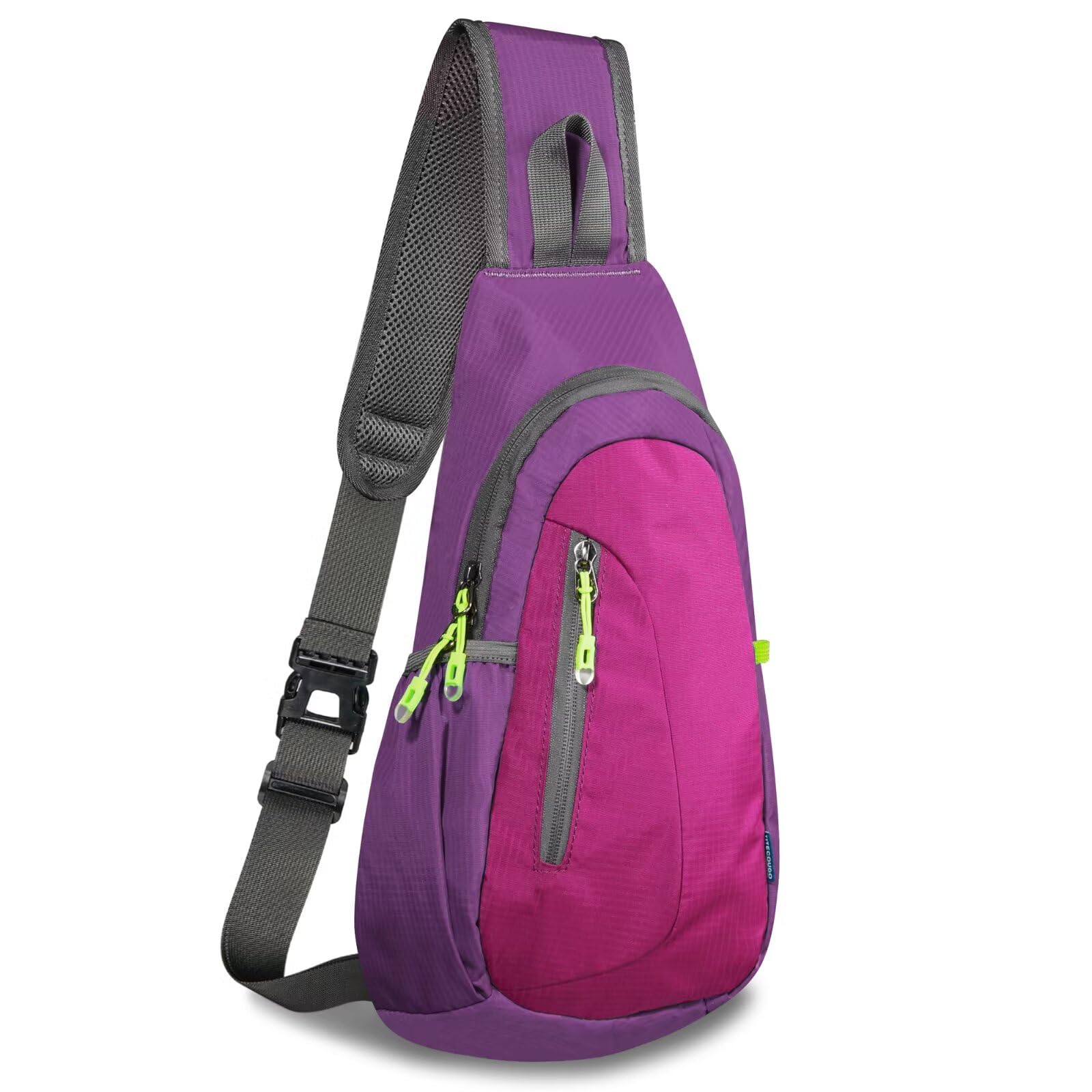 TITECOUGO Small Sling Bag Lightweight Crossbody Bag for Women Rucksack for Men Running Backpack Travel Chest Pack Daypack Shoulder for Gym Work Hiking Outdoor Sports Purple/Rose