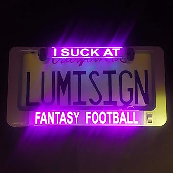 purple license plate light