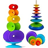 Rainbow Spinning Wheel Toy - Kids Stackable Spinning Toy for Kids, Learning & Developmental Tower for Babies and Toddlers, Brain Early Learning Toys, Interactive Learning Stacking Toys