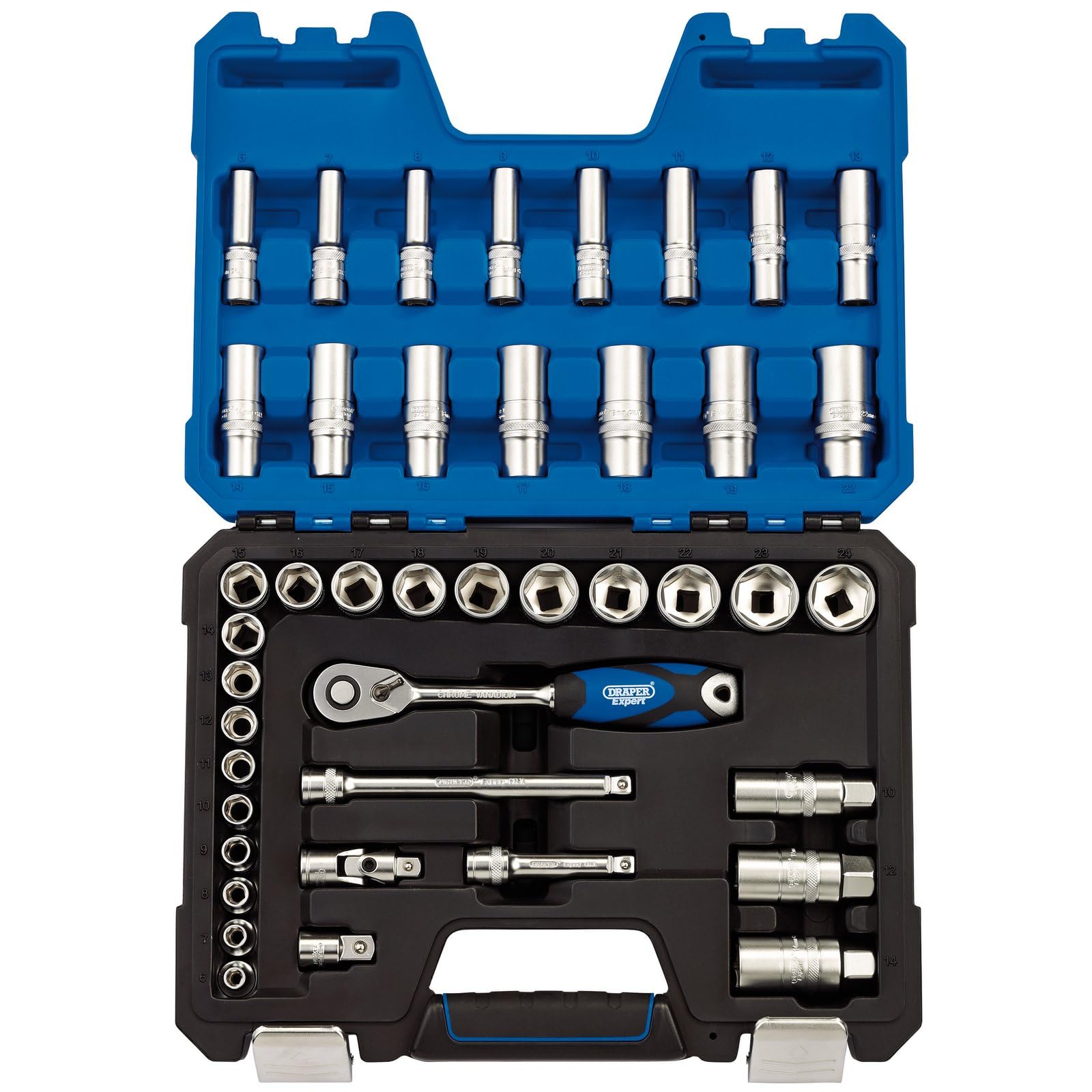 Draper 16451 3/8-Inch Square Drive Metric Socket 42 Piece Set , Blue