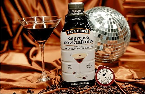 JAVA HOUSE COLD BREW ESPRESSO COCKTAIL MIX – PREMIUM 100% ARABICA COLD BREW CONCENTRATE – SMOOTH COFFEE WITH FRENCH VANILLA NOTES – 32OZ BOTTLE (MAKES 32 COCKTAILS)