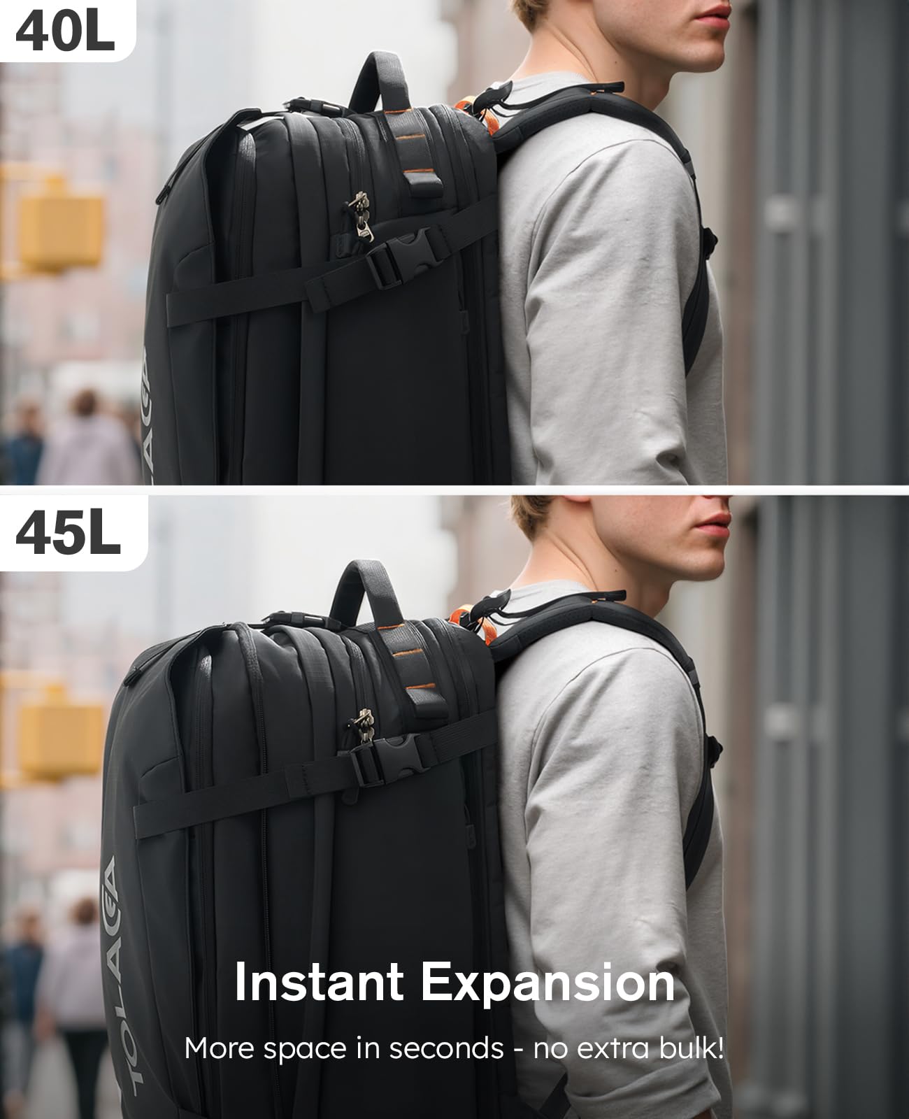 Tolaccea Travel Laptop Backpack, TSA Friendly Flight Approved Carry-on Business Rucksack Work Backpack with Extra Toiletry Bag, Dual Storage for 17.3