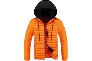 Puffy Jacket Men Lightweight Puffer Jacket Zip up Padded Coat Quilted Insulated Jacket