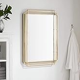 Signature Hardware 442689 Sethfield 29" x 40" Iron Framed Bathroom Mirror - Gold Leaf
