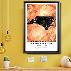 North Carolina United States Map Poster, North