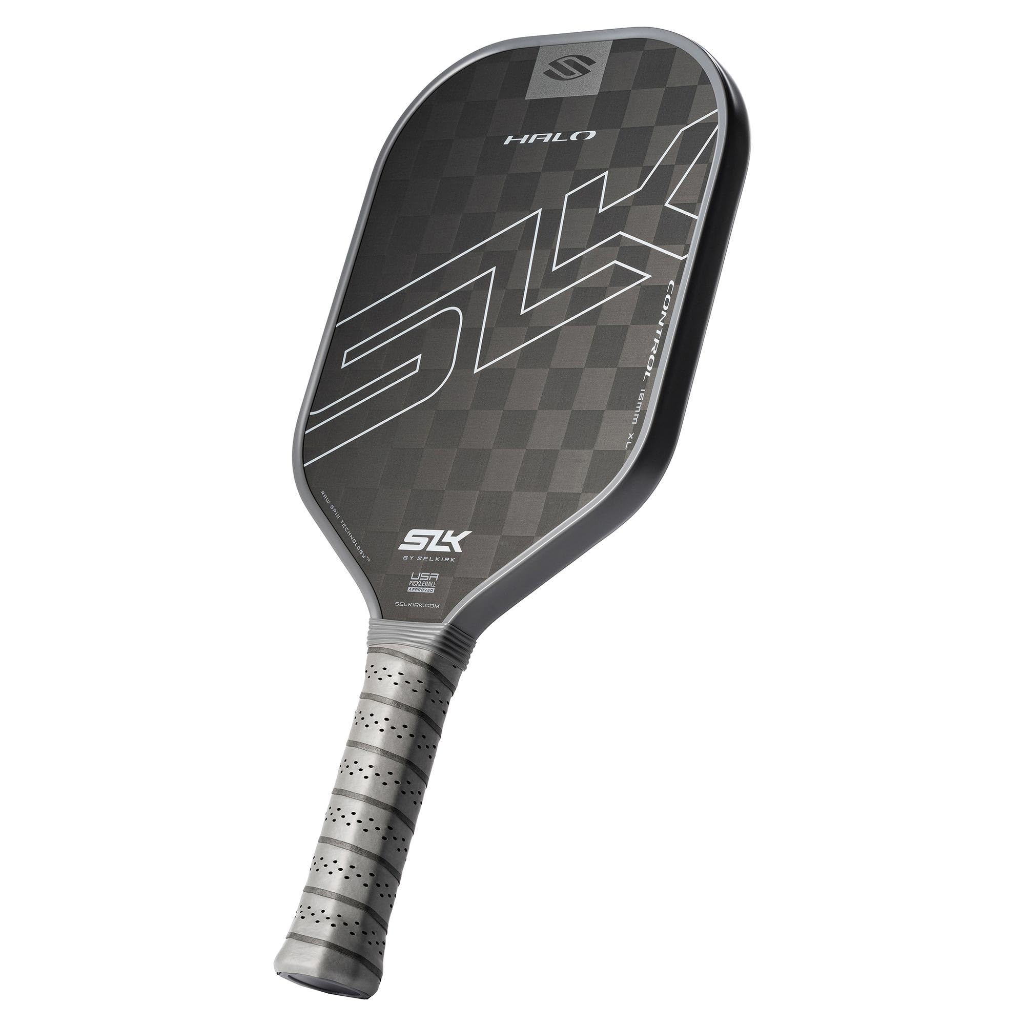 Selkirk Sport SLK Halo Control XL Pickleball Paddle | Carbon Fiber Pickleball Paddles with a Rev-Core Power Polymer Core | Designed for Ultimate Spin & Power | Gray Image