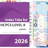 Index Tabs for HCPCS Level II 2026 AAPC Version, Complete Book Tabs Set with Blanks, Bookmarker, Laminated Color-Coded with Alignment Guide &amp; Page Numbers (Book Not Included)