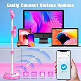 Dislocati LED Stand Karaoke Machine 2 Microphones Bluetooth Kids Gift 3-12 view 4