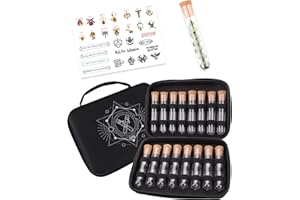 CZYY Dice Alchemy Case – EVA Zipper Organizer with 16 Potion Flasks & Fantasy Stickers for RPG Dice Storage & Display – Portable Dice Goblin Gift for DND, Pathfinder, TTRPGs (EVA Organizer)