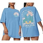 Lytiarul Christian Faith Tshirts for Women Jesus Religious Bible Verse Shirts Inspirational Floral Oversized Graphic Tees