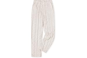 Umeyda Girl's Women's Fuzzy Pajama Pants Elastic Waist Fleece Plush Loungewear Pj Pants with Pockets, 6Years-XL