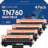 JINTUM TN760 Compatible Toner Cartridge Replacement for Brother TN-760 TN730 TN-730 High Yield for MFC-l2710DW HL-L2390DW MFC-l2690DW MFC-l2717DW DCP-L2550DW MFC-L2750DW HL-L2395DW (4 Black)
