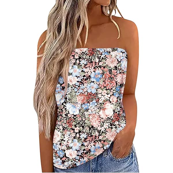 小物 meltthelady strap cover tops Womens Tube Tops Pink Flower Floral Mesh Crop Top Strapless