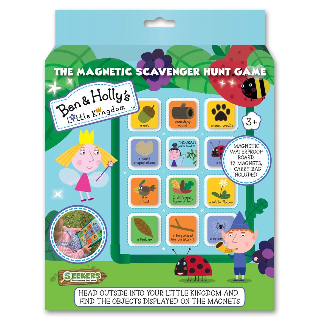 SEEKERS Ben and Holly's Scavenger Hunt Game - Starter Kit With Magnetic Board. Outdoor Nature Treasure Hunt. Ideal For Sensory Play and Travel. Outdoor Games for Kids. Add-On Sets Available.