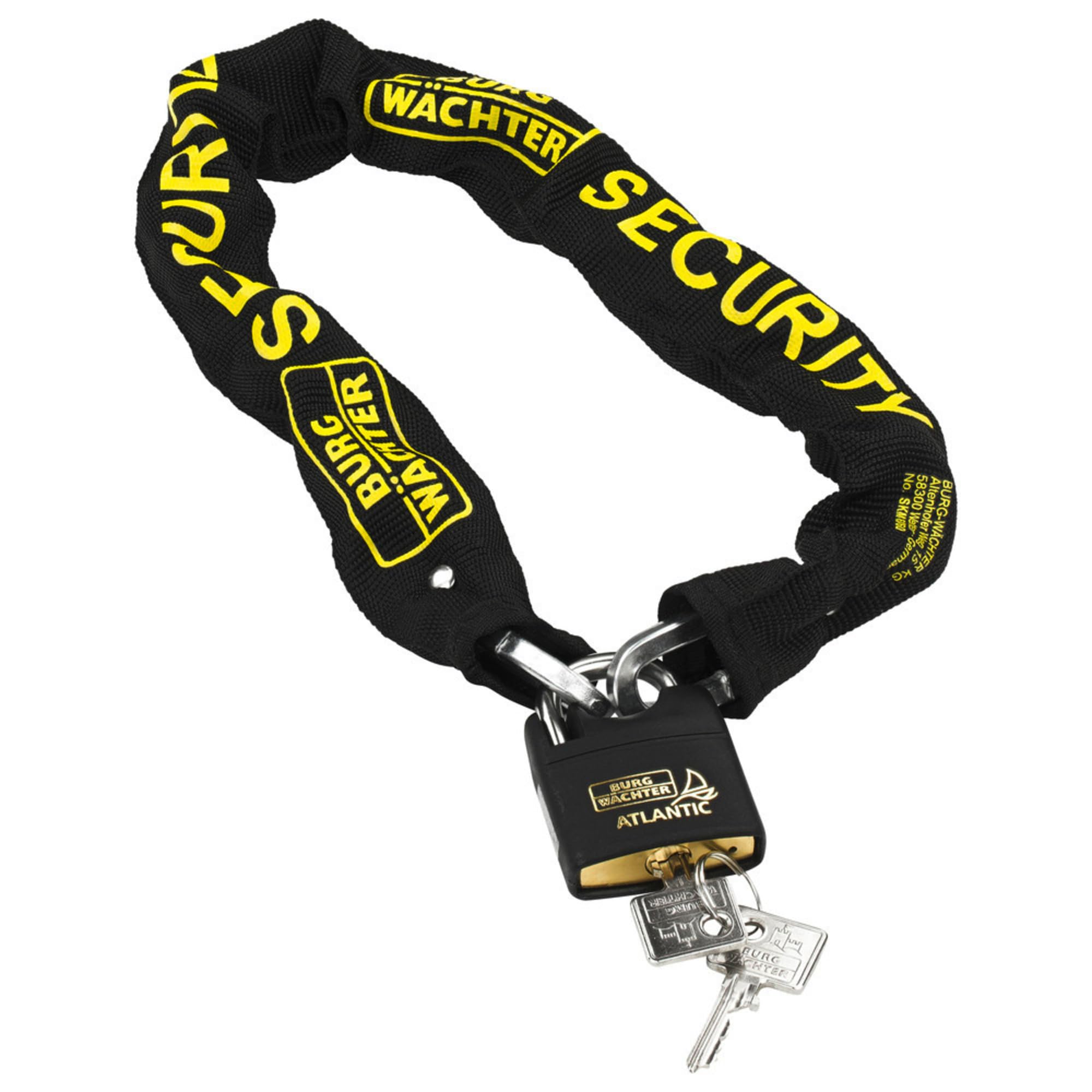 BURG-WÄCHTER, Chain Combination, Hardened Square Chain and Padlock, Chain Length: 60 cm, Thickness: 6 mm, SKM 6/60/Ni40 — image 1