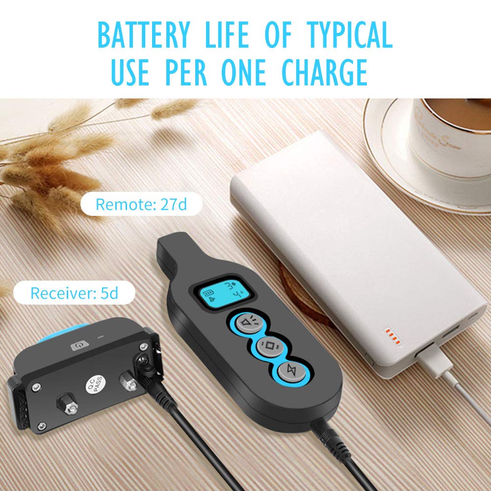 Dog Training e Collar, Shock/Vibrate/Beep Collar for Dog, IPX7 Waterproof Pet Trainer with Remote, Fast Training Effect Bark Collar for Big/Medium/Small Dog, 1000FT Max Remote Range, Long Battery Life