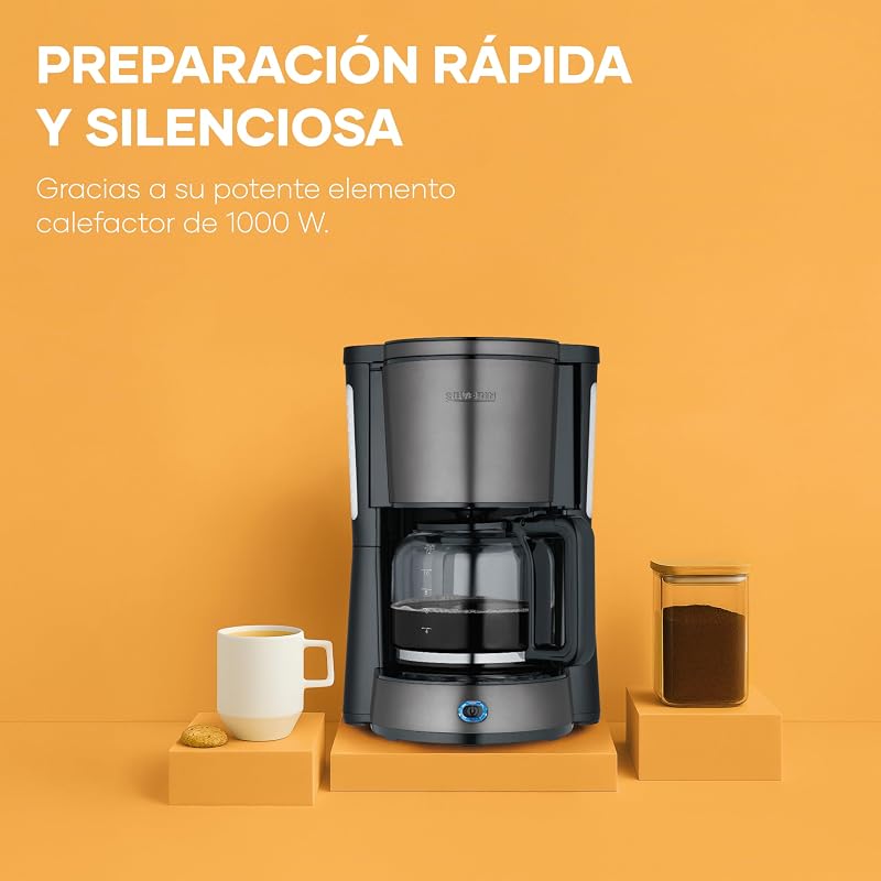Máquina de Café com filtro "TYPE" com garrafa de vidro, Dark Inox-Black
