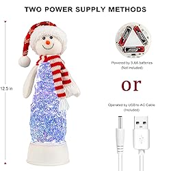 Christmas Snowman Decorations, Colorful LED Lighted