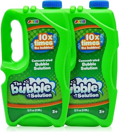 JOYIN 64 oz Bubbles Refill Solution Twin Bottles Concentrated Green