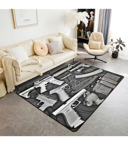 Amazon.com: American Flag Area Rug 3x5 Tank Gun Rug for Teen Boys