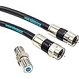 TechDirect 15FT RG6 Coaxial Cable Black - High Speed Internet, Cable TV, Antenna, Satellite Broadband Low Resistance RG6 Coax Cable Cord Low Loss TV Cable Extension Wire with Connectors Extra-Durable