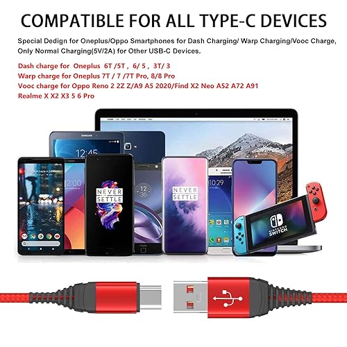 Dash Charge Charger Cable Cord for Oneplus 11 12 10 8T/10 Pro/9 /9