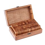 70 pcs Wooden Rubber Stamps Number and Alphabet