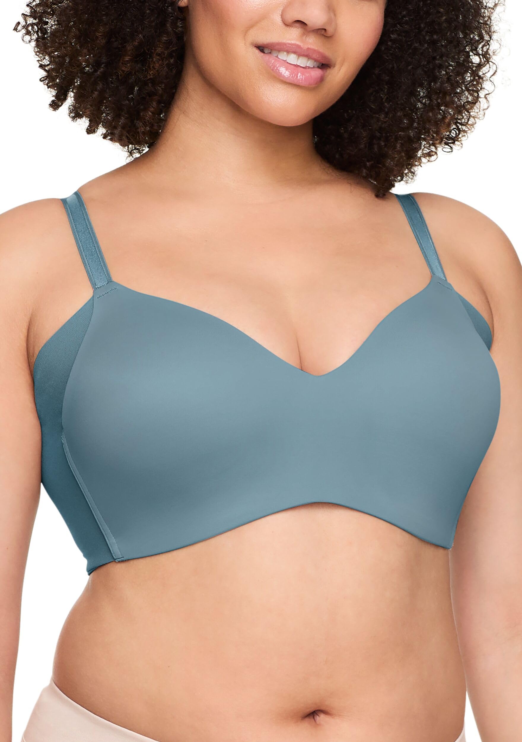 Warner’s Women’s No Side Effects Underarm-Smoothing Wireless Bra RM3061A, Smoke, 34A