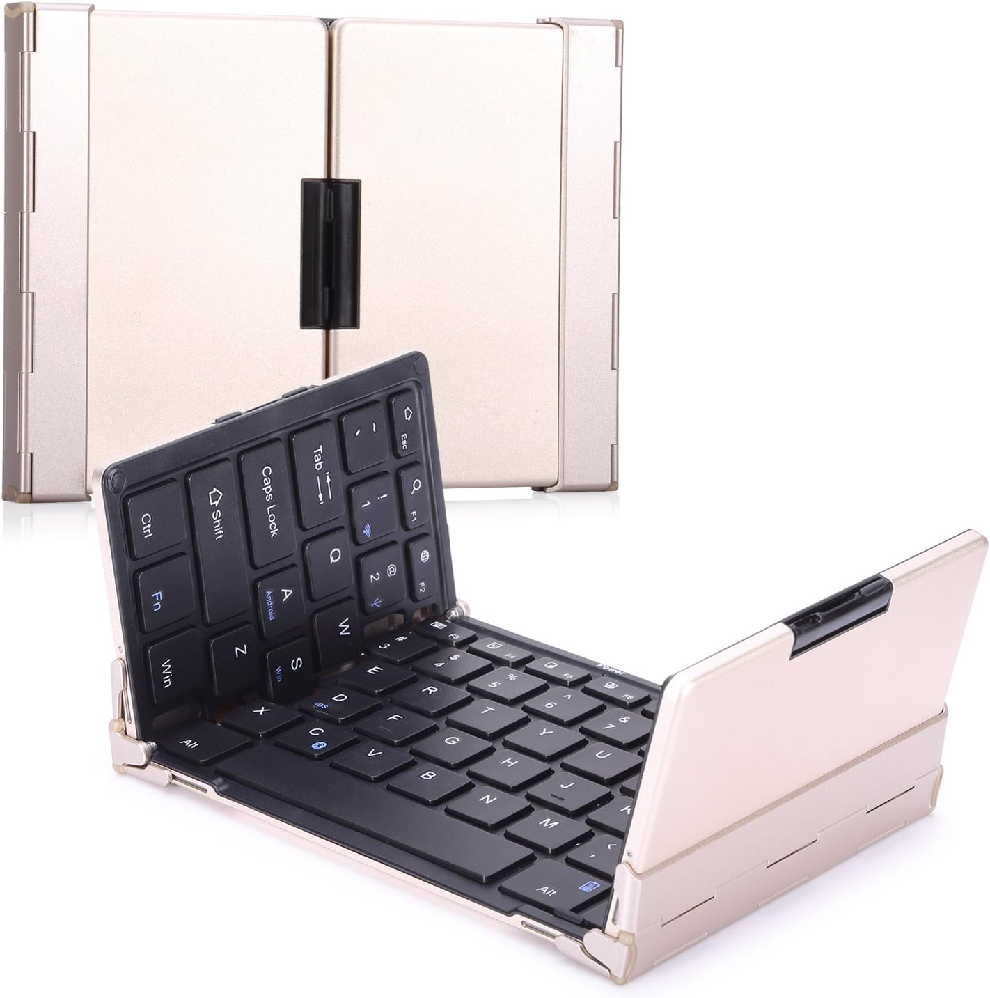 Amazon Atic キーボード Usb有線 無線両方対応 折りたたみ式 ミニ型 アルミニウム製 ワイヤレス ブルートゥース キーボード Wireless Bluetooth Keyboard リチウムバッテリー内蔵 Usb有線ケーブル付き Ipad Mini 4 Ipad Pro Iphone 6s 6s Plus Ios Windows