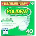 Polident 3 Minute Antibacterial Denture Cleanser Tablets - 40 ct, Pack of 5