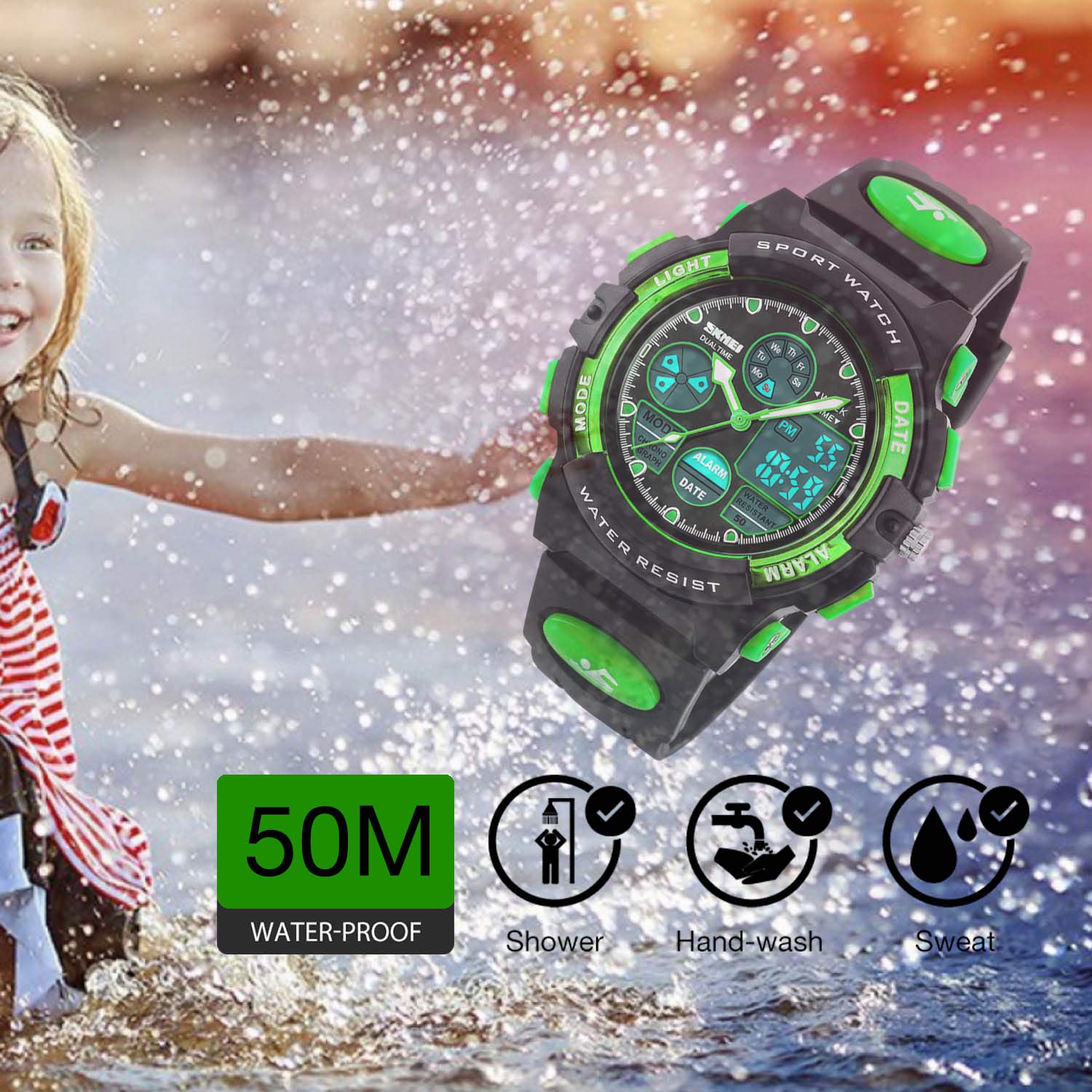 cofuo Kids Digital Sport Watch, Boys Girls Waterproof Sports Outdoor Watches Children Casual Electronic Analog Quartz Wrist Watches with Alarm Stopwatch