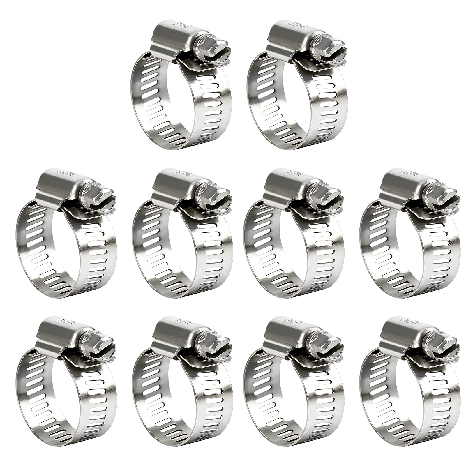 10 Pieces Hose Clips 16mm-25mm Jubilee Clips Assorted Stainless Steel Hose Clamps Worm Drive Clamps for Automotive Radiator Mechanical Garden Plumbing — image 1