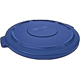 Rubbermaid Commercial Products Brute Heavy-Duty Round Trash/Garbage Lid 32-Gallon Blue Compatible with Rubbermaid Brute 23-Ga