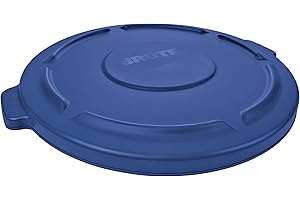 Rubbermaid Commercial Products BRUTE Heavy-Duty Round Trash/Garbage Lid 32-Gallon Blue Compatible with Rubbermaid BRUTE 23-Ga