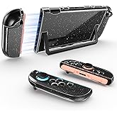 JEMDO Clear Glitter Protective Case Compatible with Nintendo Switch 2 Only (2025), Slim Shockproof Cover with Soft TPU Joy-Con Shells & Hard PC Back, Anti-Yellowing