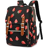 Mimfutu Strawberry Laptop Backpack for Women Girls School Work Business Travel Computer Backpacks College Bookbag Fit 15.6 Inch Notebook