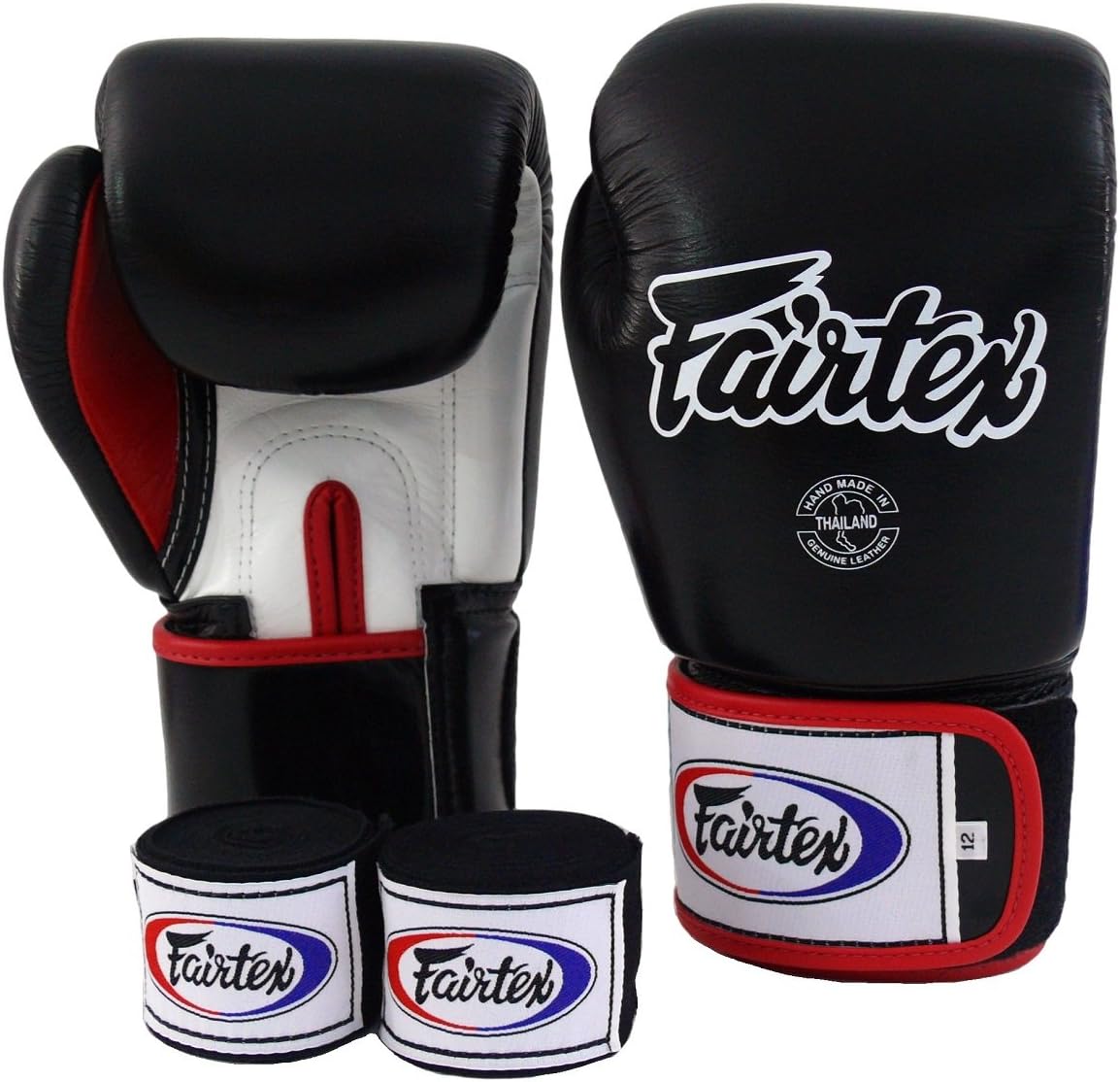 Fairtex Muay Thai Boxing Gloves BGV1 Black White Red Gloves & Handwraps